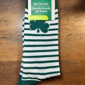 Seasonal Men’s Crew Socks Sz 6-12 Novelty Shamrock/Striped St. Patrick’s Day